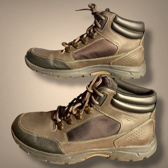 Men\'s Size 10 ROCKPORT XCS Brown Leather/Nylon Hiking Boots Excellent Condition main image 8